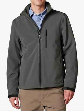 Amazon Essentials Men's 4XLT Water Resistant Softshell Jacket, Dark Gray